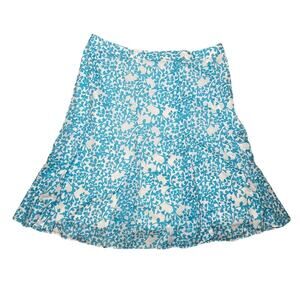 Ann Taylor - Light Blue and White Floral Flare - Skirt